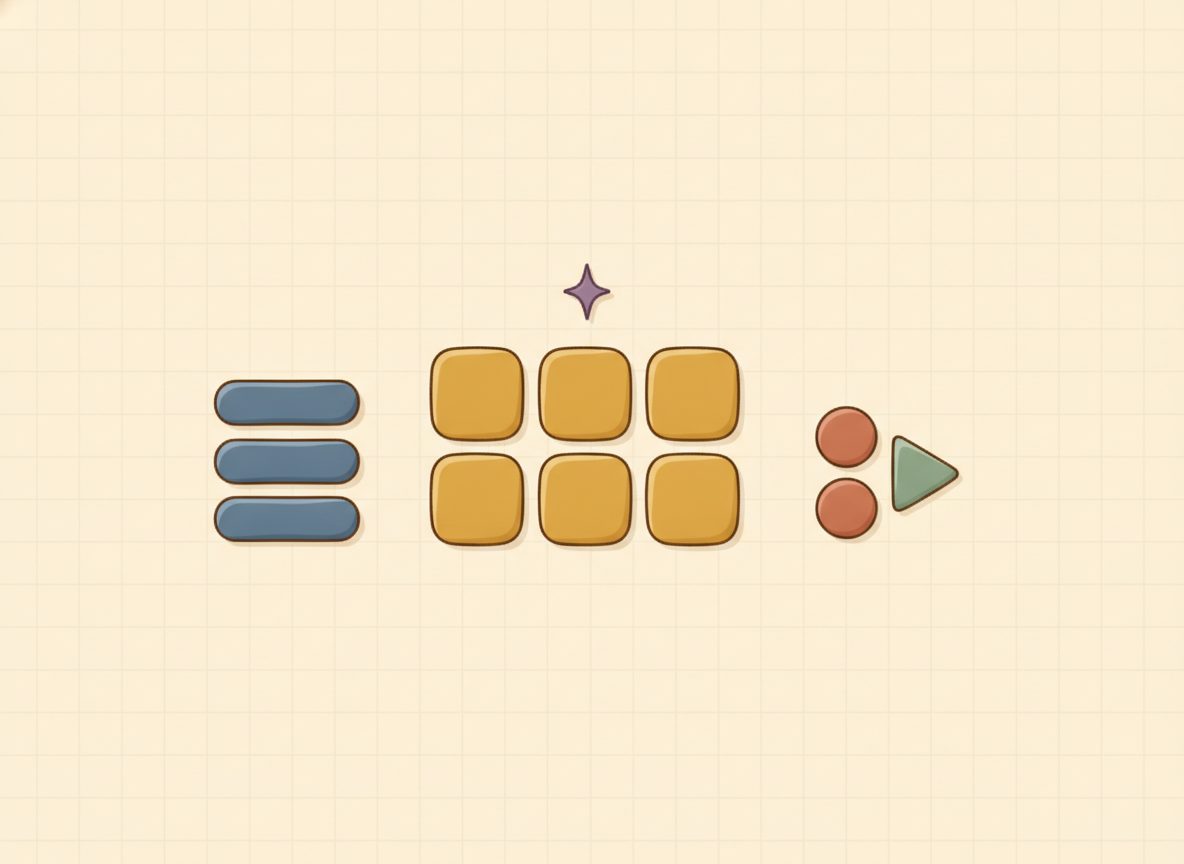 Algebra tiles sorted into groups by kind, picturing combining like terms.