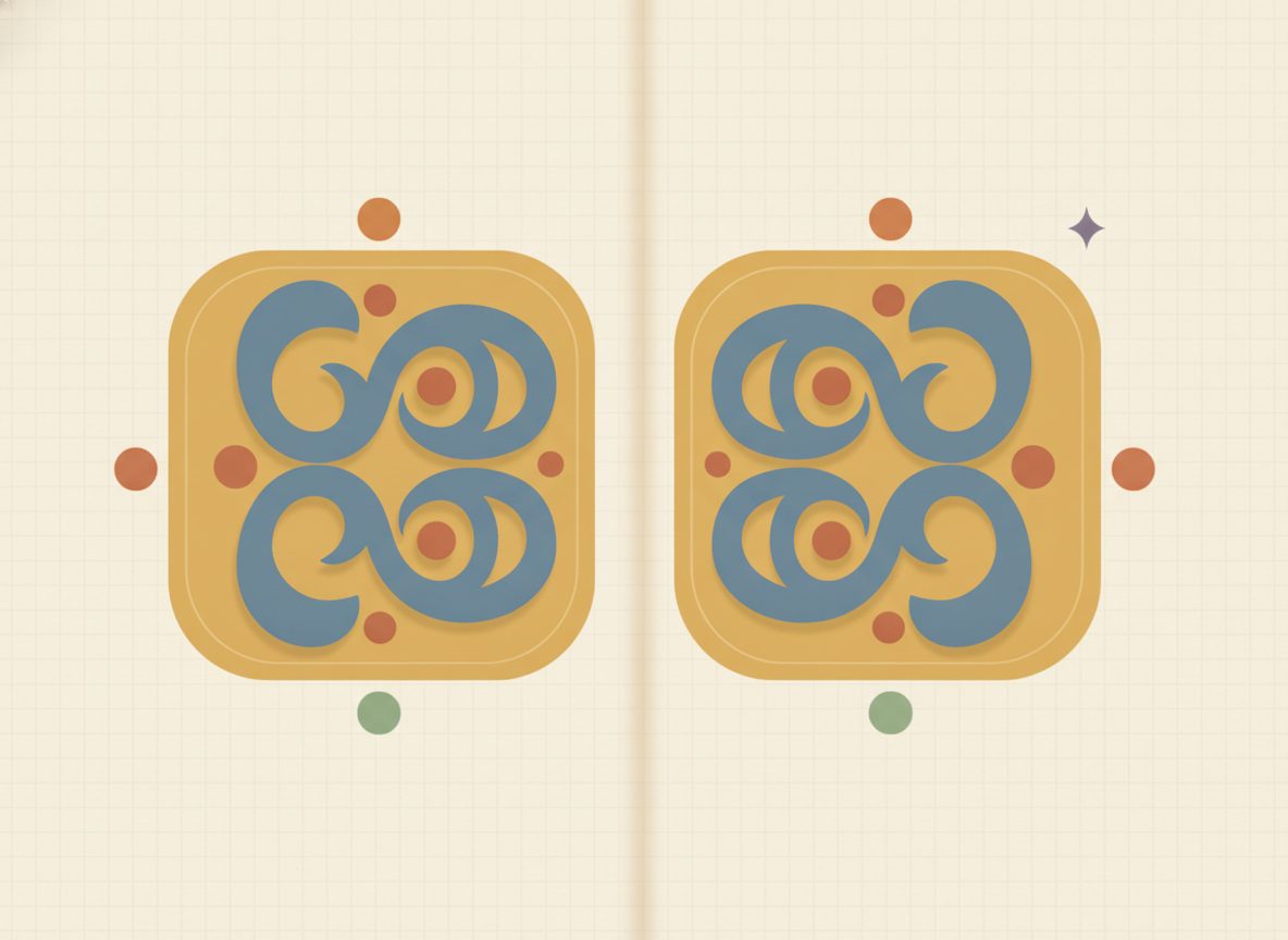 Mirror-image squares, picturing the difference-of-squares pattern.