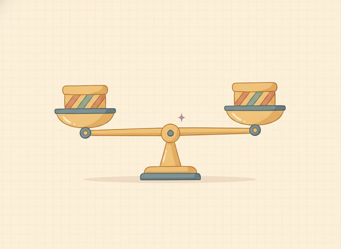 Identical boxes removed from both pans of a balance scale by the same amount.
